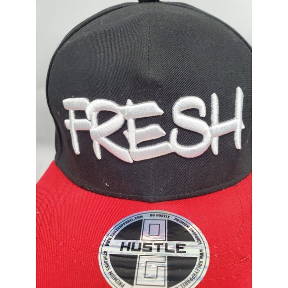 Hustle Trucker Hat Cap Kids One Size Black Red Embroidered Logo Outdoor Snapback - Picture 4 of 15